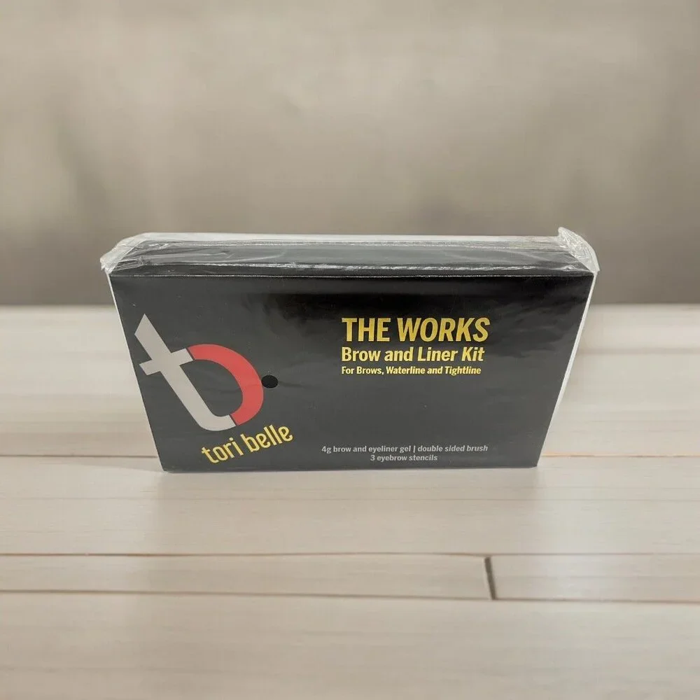 Tori Belle THE WORKS Brow and Liner Kit New in Sealed Box Black